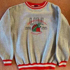Vintage 1980’s University of Maryland Crewneck Sweater Old Logo